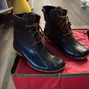 Sperry Brown and Navy Duck Boots